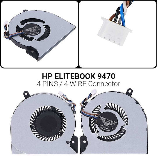 HP Replacement Laptop Fan for Folio 9470 9470M Series