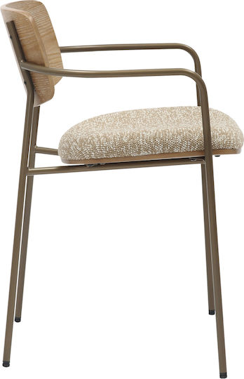 Vikki Dining Room Fabric Armchair Beige 54x54x75cm