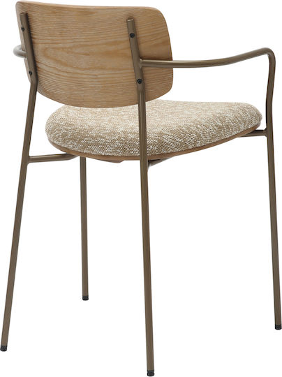 Vikki Dining Room Fabric Armchair Beige 54x54x75cm