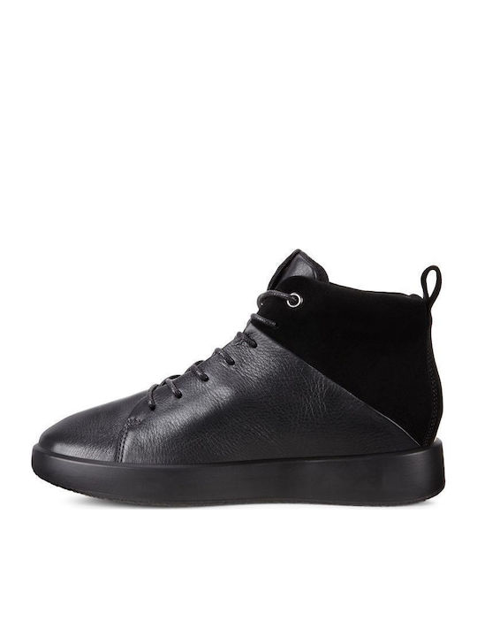 Leder Stiefeletten Damen Schwarz