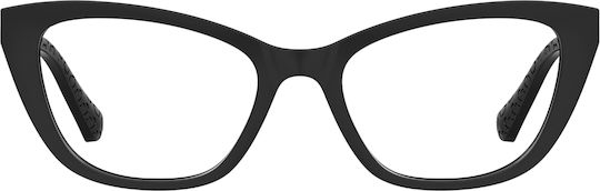 Moschino Plastic Eyeglass Frame Cat Eye Black MOL636 807