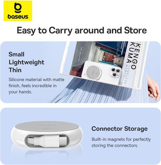 Baseus Retractable USB 2.0 Cable USB-C male - USB-C 100W PD Λευκό 1m P10368400211-00
