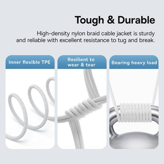 Baseus Ladekabel USB 2.0 USB-C männlich - USB-C 100W PD Weiß 1m