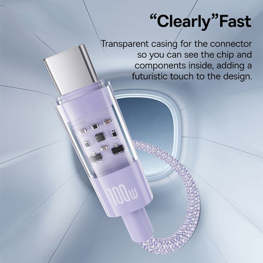 Baseus Ladekabel USB 2.0 USB-C männlich - USB-C 100W PD Lila 1m P10373000511-00