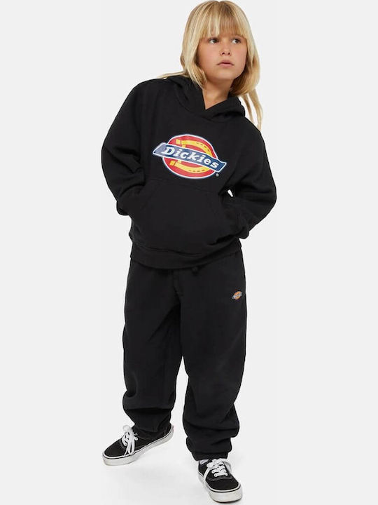 Kids Sweatshirt with Hood and Pockets Fleece Lining Black