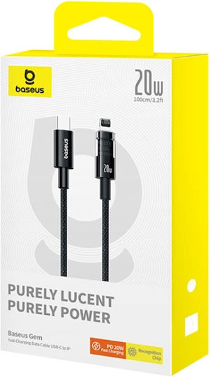 Baseus Gem USB-C zu Lightning Kabel 20W Schwarz 1m (P10373001111-00)