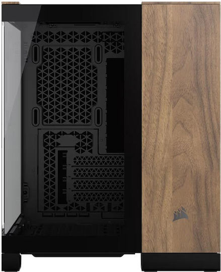 Corsair 2500X Gaming Micro Tower Κουτί Υπολογιστή με Πλαϊνό Παράθυρο Black/Walnut Wood