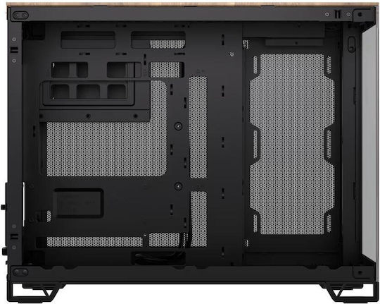 Corsair 2500X Gaming Micro Tower Computer Case with Window Panel Black/Walnut Wood