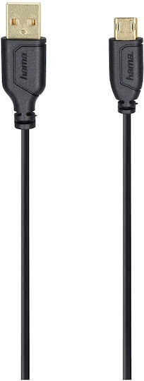HAMA Regular USB 2.0 to micro USB Cable Μαύρο 0.75m (00135700)