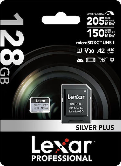 Lexar Plus microSDXC 128GB U3 V30 A2 UHS-I 205MB/s
