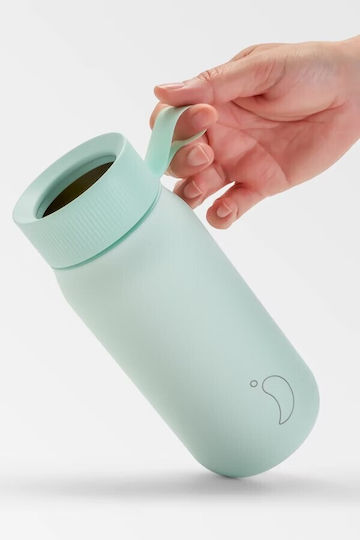 Chilly's Series 2 Switch Glass Thermos Stainless Steel BPA Free 750ml Lichen Green with Straw