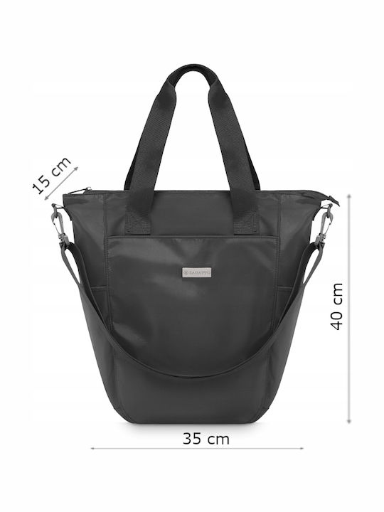 Geantă Dama Shopper Din Material Neagră