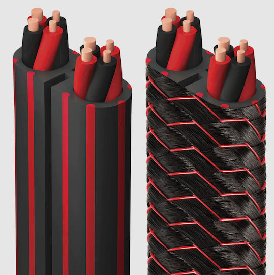 Speaker Cables Rocket 33 Red on Black Braid 100m Audioquest