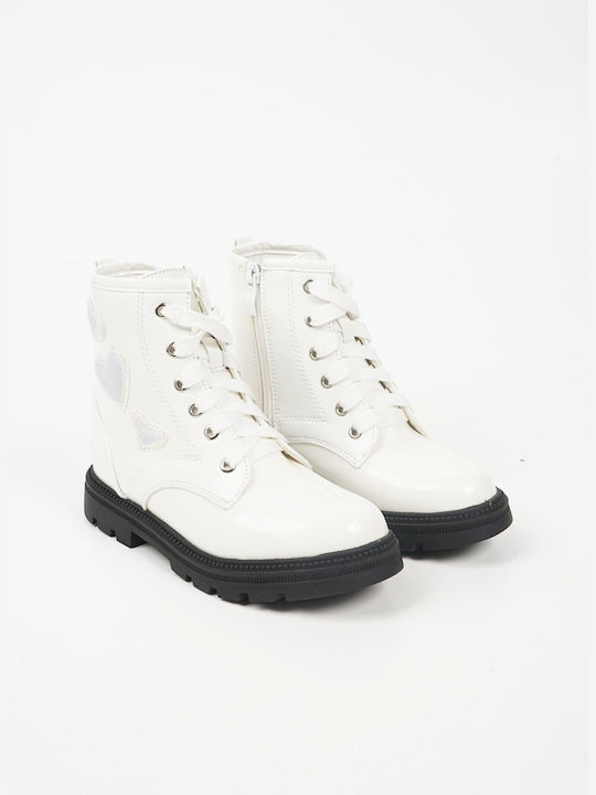 Piazza Shoes Kids Combat Boots White