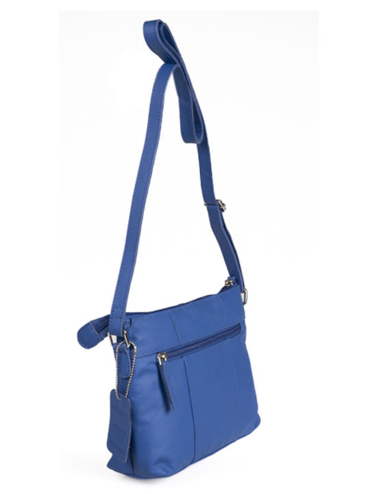 Leder Damentasche Umhängetasche Blau