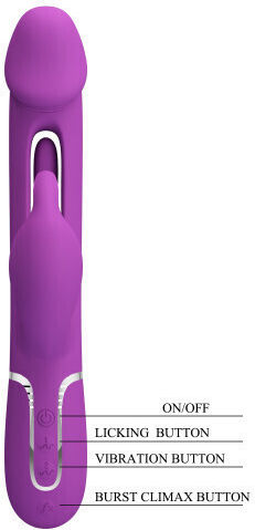 Pretty Love Tongue Vibrator Vibrator Rabbit with Remote Control Purple