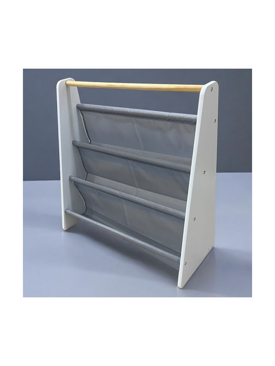 Bibliotecă Din Lemn Gri Pentru Pardoseală 60x25x60cm