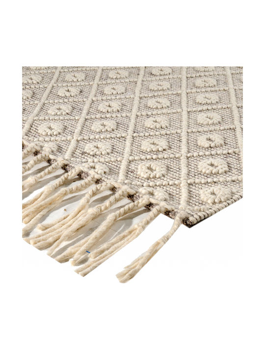 Tzikas Carpets Nomad 55156-060 Χειροποίητο Χαλί Διάδρομος Μάλλινο με Κρόσια Μπεζ 80x150cm