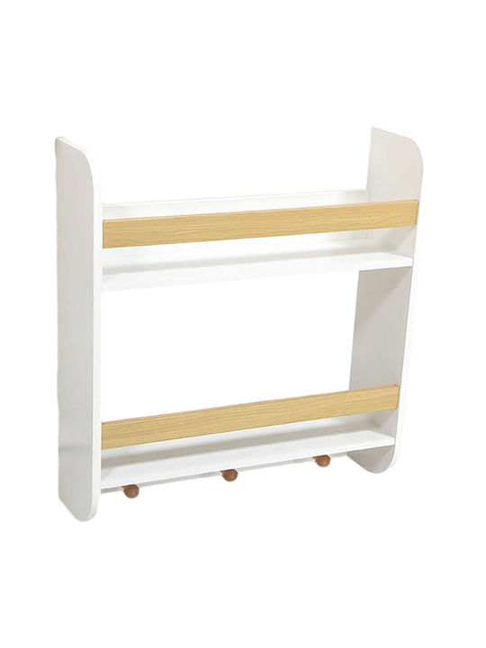 Детски Рафт За Стена Бял 50x15x60см
