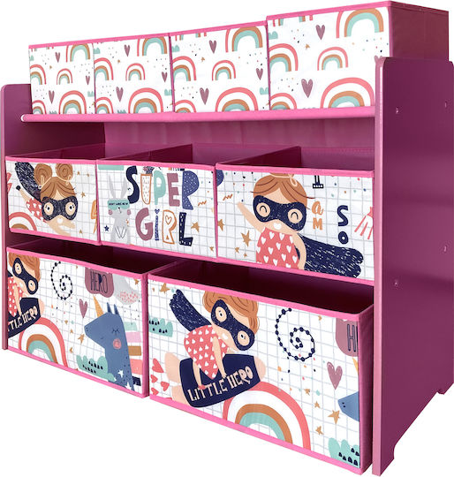 Spielzeug Aufbewahrungssystem aus Stoff Rosa 92x30x60cm 1Stück