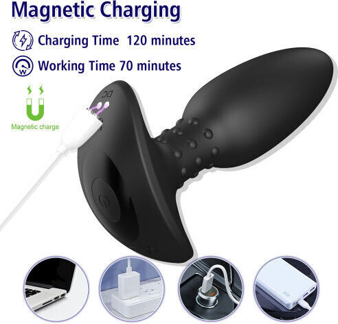 ToyBox Anal Plug with Wireless Functionality and Vibration Black