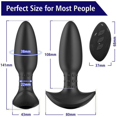 ToyBox Anal Plug with Wireless Functionality and Vibration Black