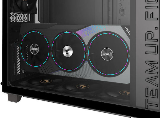 Gigabyte Aorus C400 Glass Gaming Midi Tower Κουτί Υπολογιστή με Πλαϊνό Παράθυρο και RGB Φωτισμό Μαύρο