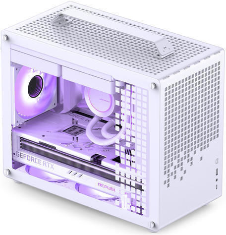Jonsplus Z20 Gaming Mini Tower Κουτί Υπολογιστή με Πλαϊνό Παράθυρο Λευκό