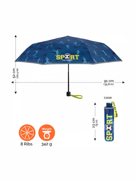 Perletti Umbrelă Pentru Copii Baston Albastră