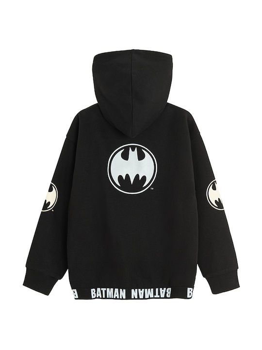 Kids Cardigan Sweatshirt with Hood Black