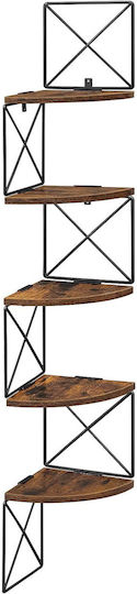 Raft Colțar Rustic Maro și Negru 20x20x128cm