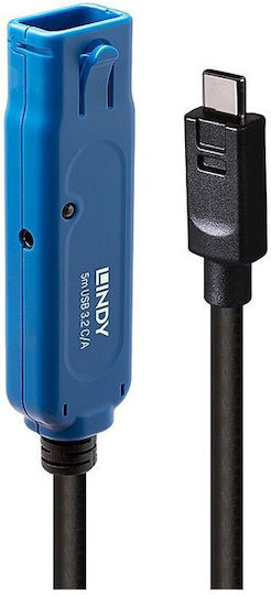 Lindy USB 2.0 Cable USB-A male - USB-A female Χρυσό 5m 43380