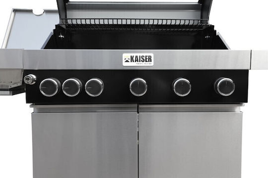 Kaiser Profi Gasgrill Rost 61cmx41cmcm mit 5 cm 15kW und Seitenbrenner