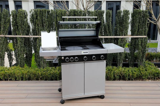Kaiser Profi Gasgrill Rost 61cmx41cmcm mit 5 cm 15kW und Seitenbrenner
