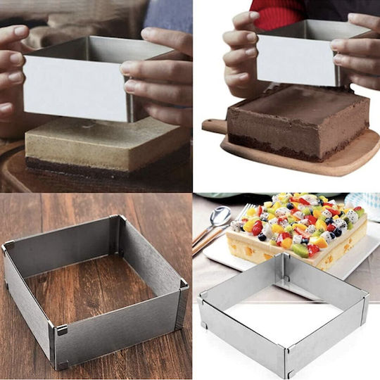 Adjustable Metal Mold Pufo Cake Cake Pastries Silver