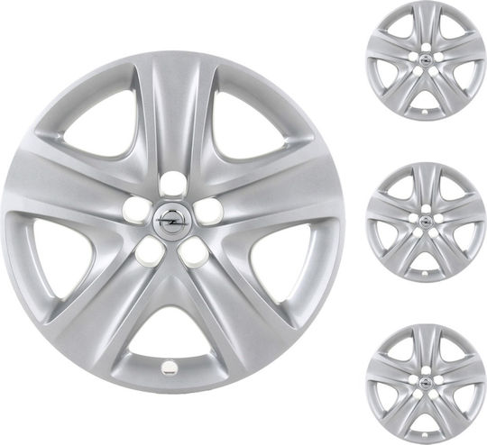 Opel Car Hubcap Set with Opel Emblem 17" 1pc Silver