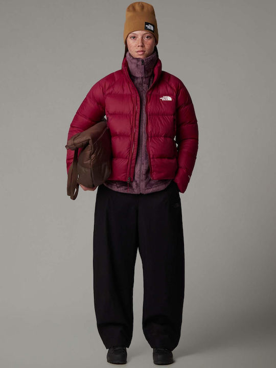 Women's for Hiking Short Puffer Jacket for Winter Burgundy