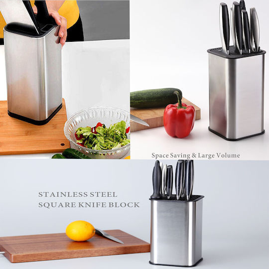 Metallic Support Pufo Kitchen Knives 23 X 10 Cm Silver