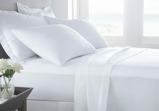 Astron Italy Hotel Sheet White Queen Size 240x260cm Cotton & Polyester 1pcs