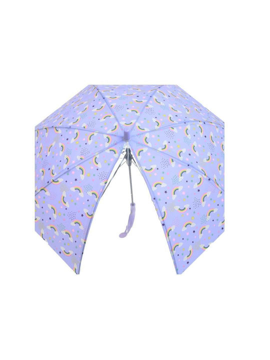 Real Star Kids Umbrella Curved Handle Auto-Open Purple 50cm