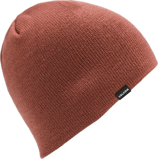 Skull Beanie Beanie Ανδρικός Σκούφος Πλεκτός σε Καφέ χρώμα