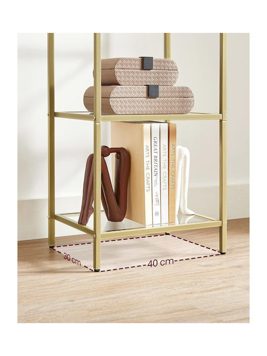 Bookcase Gold 40x30x124cm