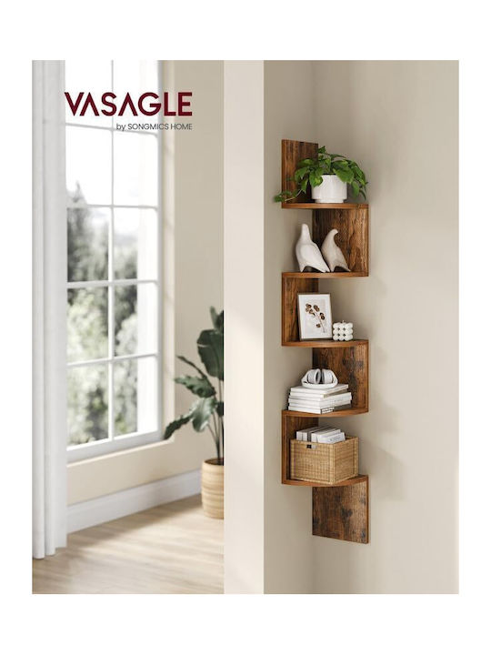 Eckregal Wand Rustic Brown 20x20x128cm