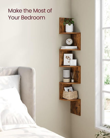 Γωνιακό Ράφι Rustic Brown 20x20x128εκ.