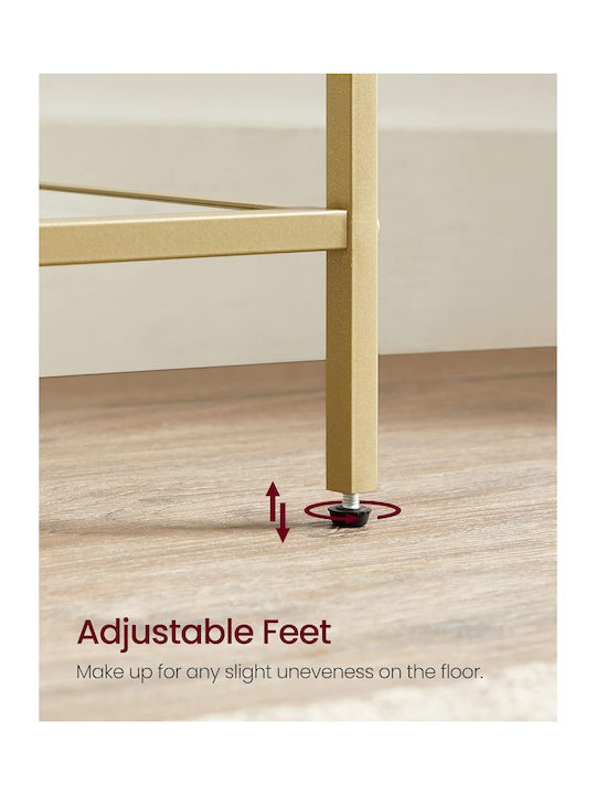 Bookcase Gold 40x30x124cm