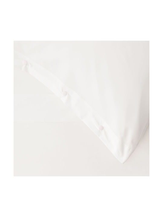 Zucchi Collection Clic Clac Solid Pillowcase Set White 50x80cm.