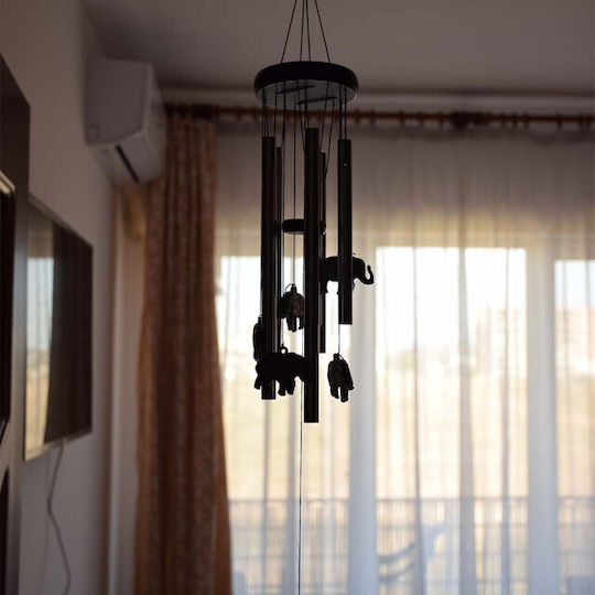 Wind Chime 5 Metal Sound Tubes for Home and Garden Feng Shui Model with 6 Elephants