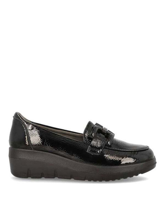 My Soft Patent Leather Women's Moccasins in Black Color