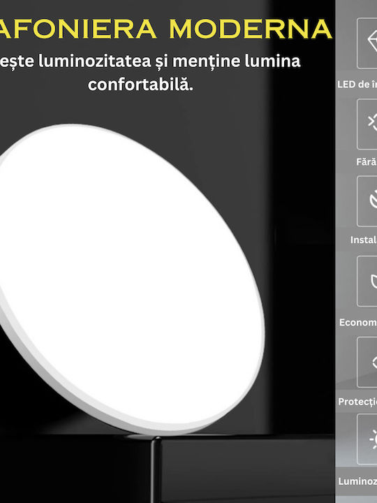 Στρογγυλό LED Panel 38W με Θερμό Λευκό Φως 3000K