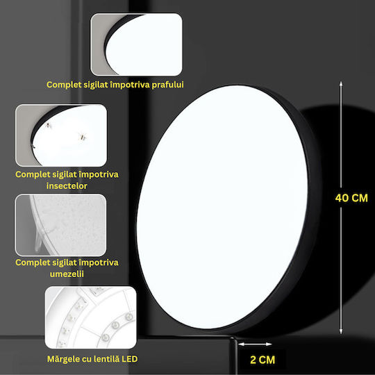 Στρογγυλό LED Panel 38W με Θερμό Λευκό Φως 3000K
